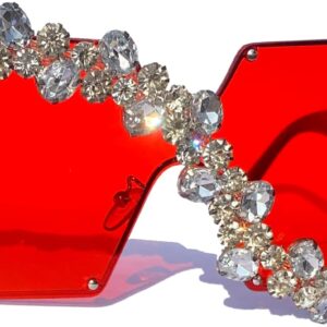 mincl\/Oversized Shield Sunglasses Woman 2019 Fashion Luxury Shades UV400 Vintage Flat Top Futuristic Sunglasses