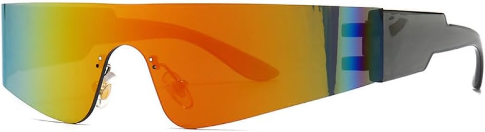 MUTYNE Fashion Futuristic Pink Mirrored Sunglasses Women Men Trendy Steampunk Narrow Rectangle Sun Glasses - Image 8