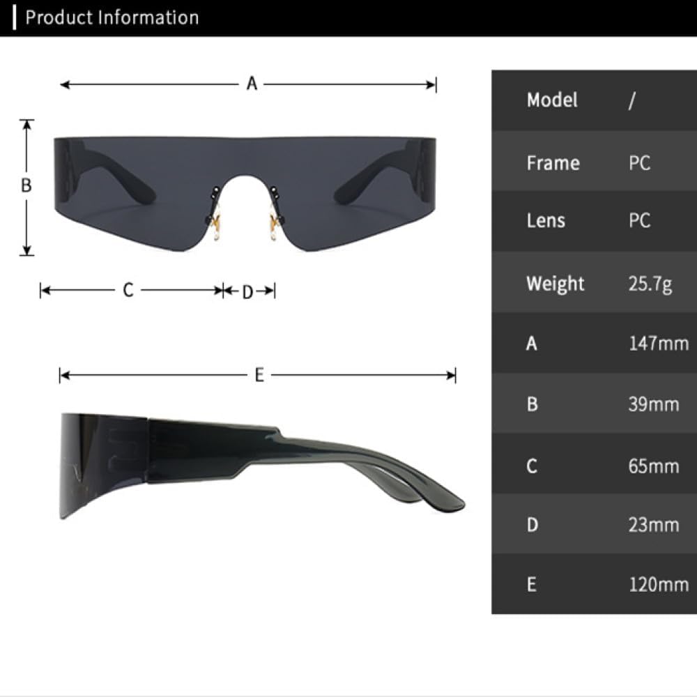 MUTYNE Fashion Futuristic Pink Mirrored Sunglasses Women Men Trendy Steampunk Narrow Rectangle Sun Glasses - Image 6