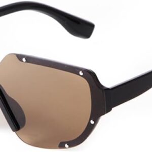 MUTYNE Fashion Rivet One Piece Sunglasses Women Men Trendy Futuristic Oversized Green Siamese Sun Glasses