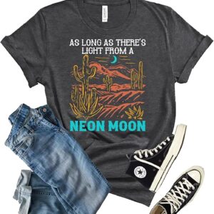 Neon Moon Shirt for Women Country Music Tshirt Retro Western Tee Shirt Brooks and Dunn Shirt Music Lover Top Tee Shirts