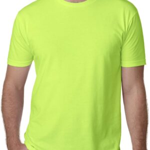 Next Level Men's Baby Rib Collar Premium CVC T-Shirt, Neon Heather Green, 2XL
