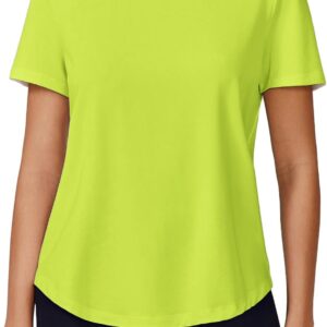 PINSPARK Soft Workout Tops for Women Short Sleeve UV Protection Shirt Quick Dry Athletic Swim Exercise Hiking Travel Shirts
