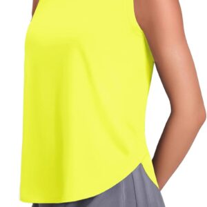 PINSPARK Workout Tank Tops Woman UPF 50+ Yoga Tanks Quick Dry Sleeveless Gym Shirts with Side Slits Loose Fit Athletic Top