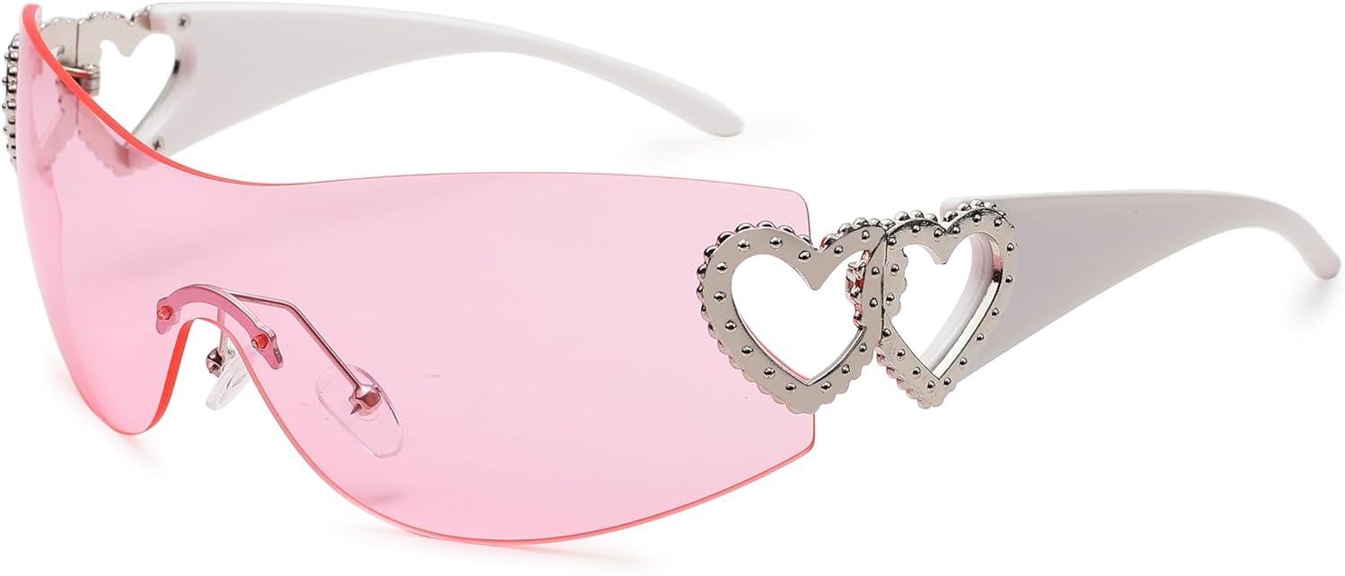 Pro Acme Wrap Around Rimless Sunglasses Women Men, Oversized Fashion Futuristic Sun Glasses Cool Shade 2000S Trendy - Image 15