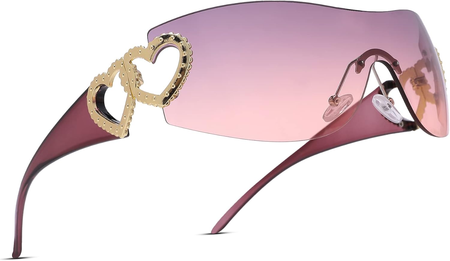 Pro Acme Wrap Around Rimless Sunglasses Women Men, Oversized Fashion Futuristic Sun Glasses Cool Shade 2000S Trendy - Image 16