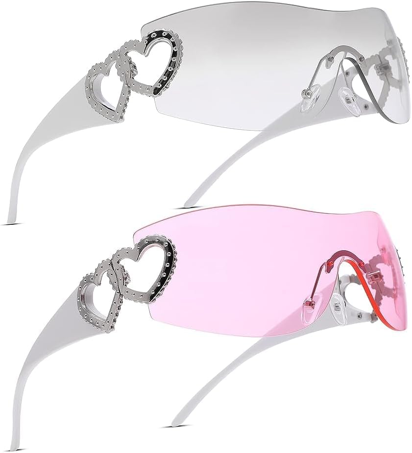 Pro Acme Wrap Around Rimless Sunglasses Women Men, Oversized Fashion Futuristic Sun Glasses Cool Shade 2000S Trendy - Image 18