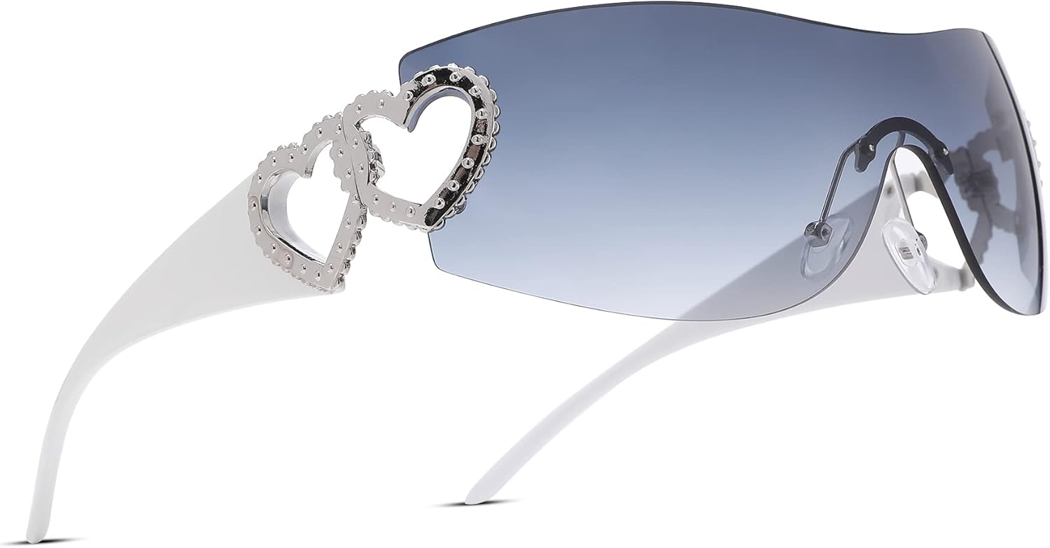 Pro Acme Wrap Around Rimless Sunglasses Women Men, Oversized Fashion Futuristic Sun Glasses Cool Shade 2000S Trendy - Image 13