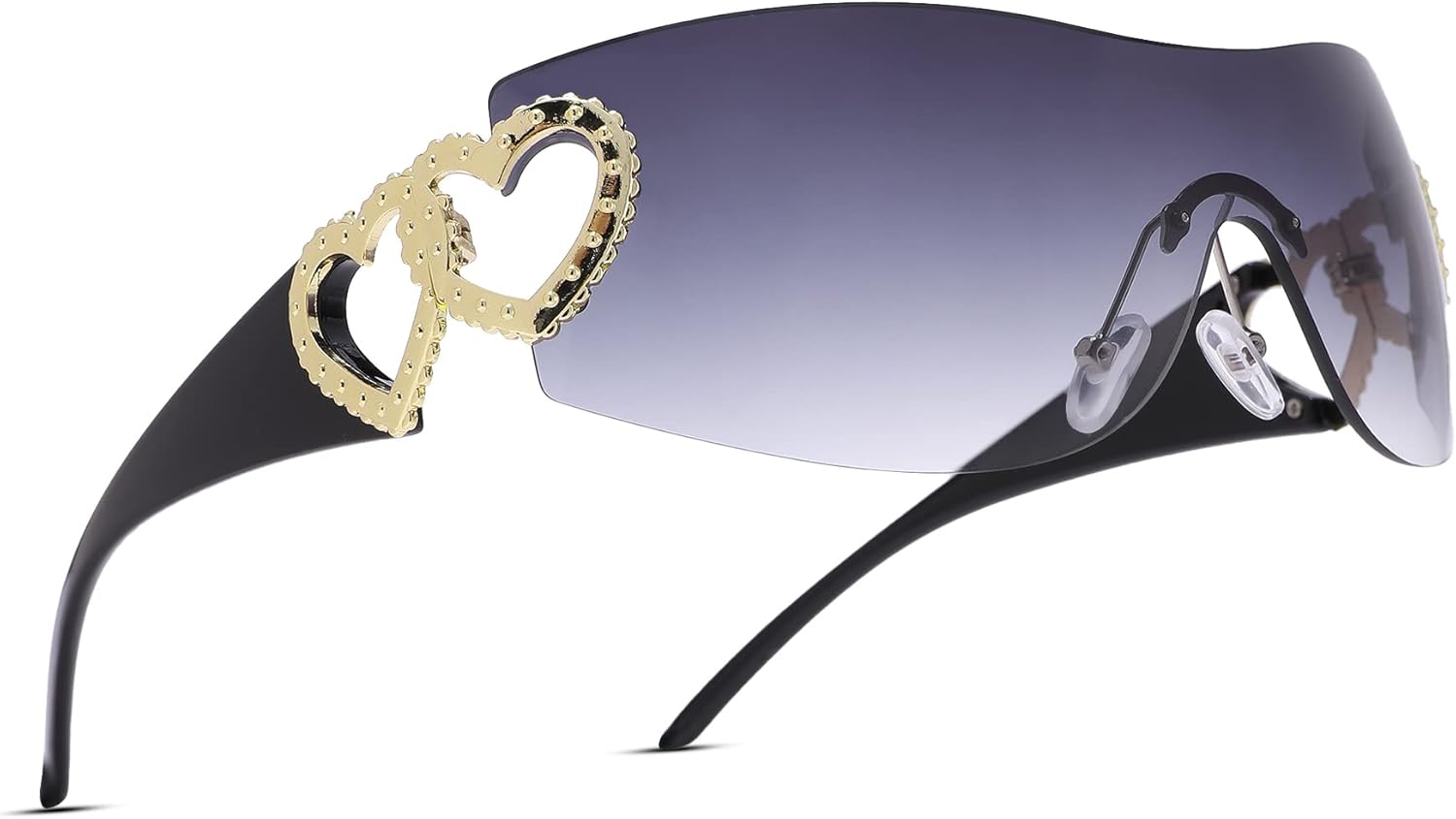 Pro Acme Wrap Around Rimless Sunglasses Women Men, Oversized Fashion Futuristic Sun Glasses Cool Shade 2000S Trendy - Image 11