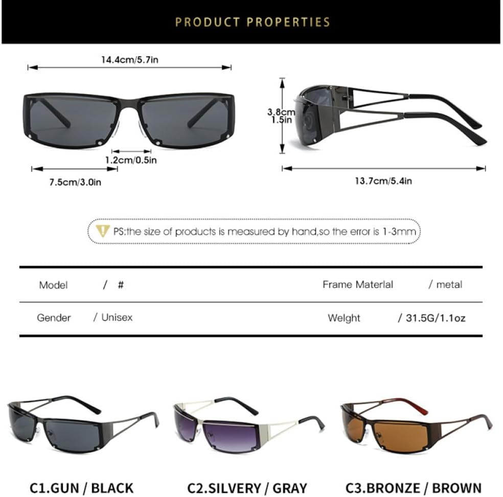 Punk Sunglasses Women Futuristic Rimless Gradient Sun Glasses UV400 Ladies Men Fashion Small Wrap Around Eyewear Shades,L19589 - Image 7