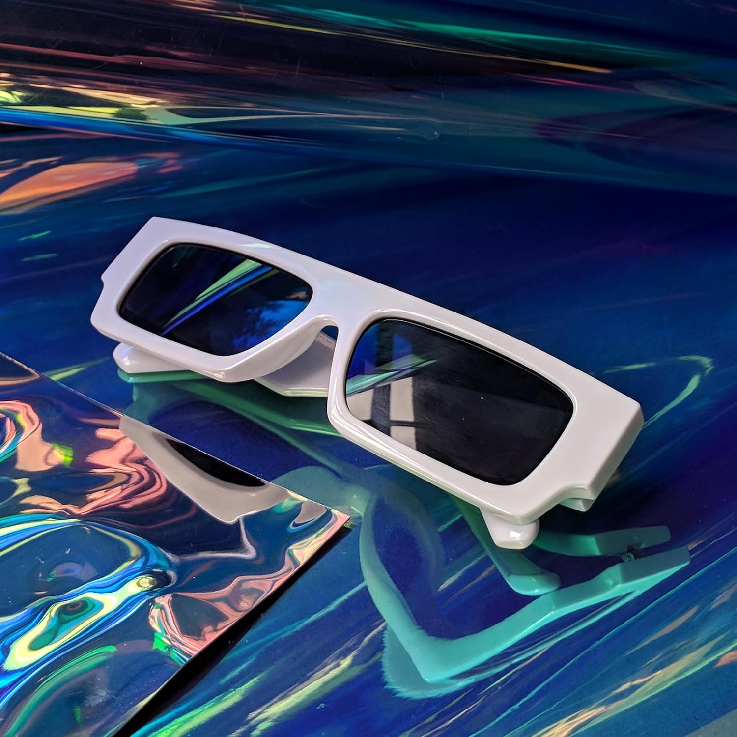 Rectangle Sunglasses, 90s Small Vintage Narrow Square Sunglasses for Men Women Trendy Classic Shades Sun Glasses - Image 7