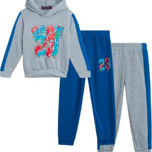 Retro Apparel Boys' Sweatsuit Set - 3 Piece Playwear Fleece Hoodie Sweatshirt and Jogger Sweatpants (2T-4T)
