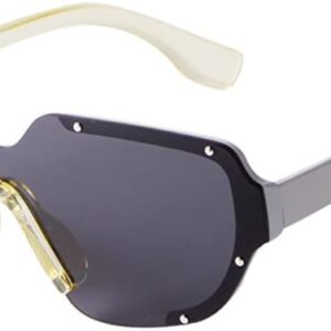 Rivet One Piece Sunglasses Women Men Futuristic Oversized Green Siamese Sun Glasses