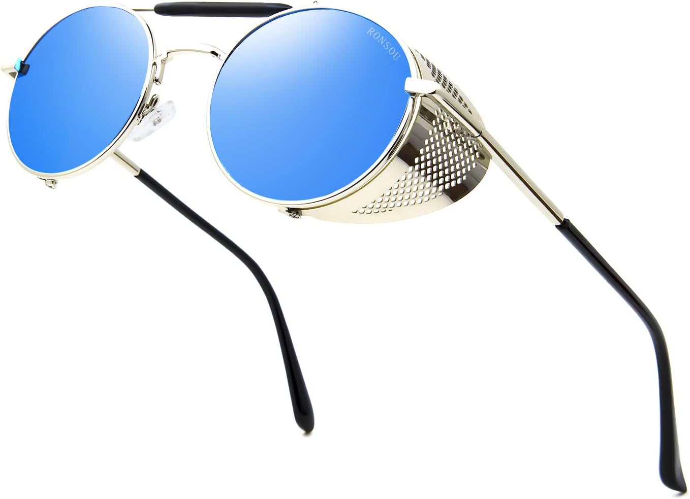 RONSOU Steampunk Style Round Vintage Polarized Sunglasses Retro Eyewear UV400 Protection Matel Frame - Image 25