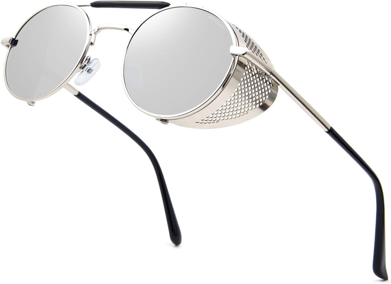 RONSOU Steampunk Style Round Vintage Polarized Sunglasses Retro Eyewear UV400 Protection Matel Frame - Image 28