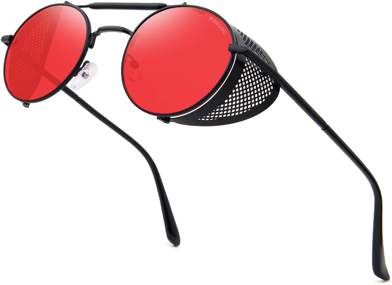 RONSOU Steampunk Style Round Vintage Polarized Sunglasses Retro Eyewear UV400 Protection Matel Frame - Image 18