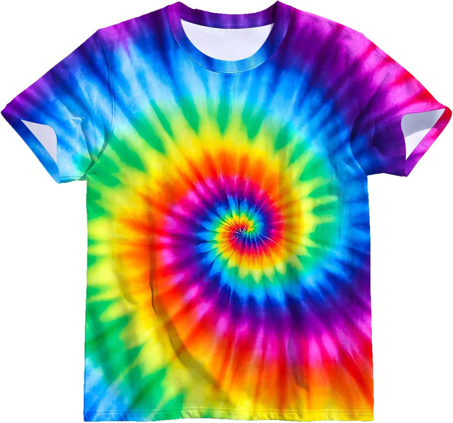 RPWZRCB Men's Retro Tie Dye T Shirts 70s 80s 90s Washable Short Sleeve Hippie Clothes Vintage Tees for Casual Wear Size:S-3XL - Image 2