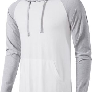 SIR7 Men's Gym Workout Active Long Sleeve Pullover Lightweight Hoodie Casual Hooded Sweatshirts