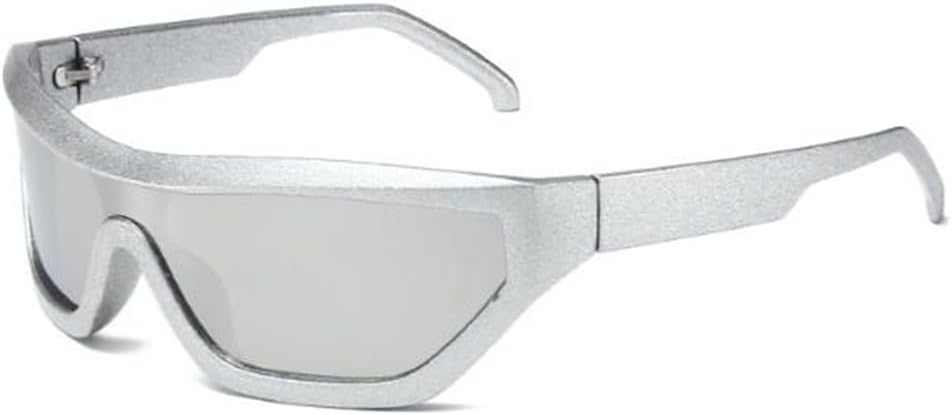 SLCHJXS Y2K Futuristic Sunglasses Cool Oval Wrap Around Sports Sunglasses for Women Men - Image 6