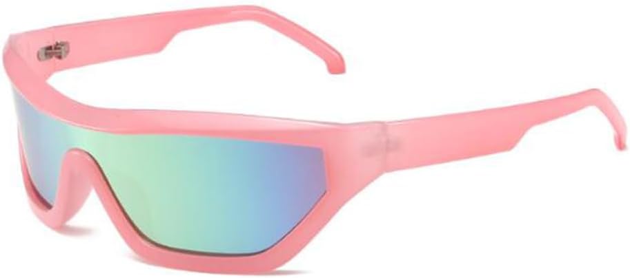 SLCHJXS Y2K Futuristic Sunglasses Cool Oval Wrap Around Sports Sunglasses for Women Men - Image 8