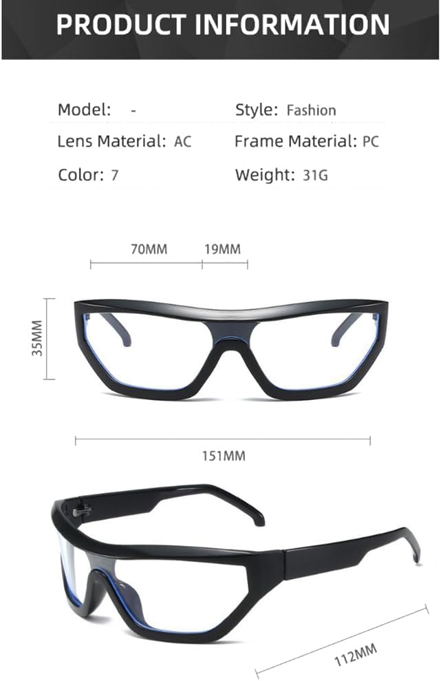 SLCHJXS Y2K Futuristic Sunglasses Cool Oval Wrap Around Sports Sunglasses for Women Men - Image 2