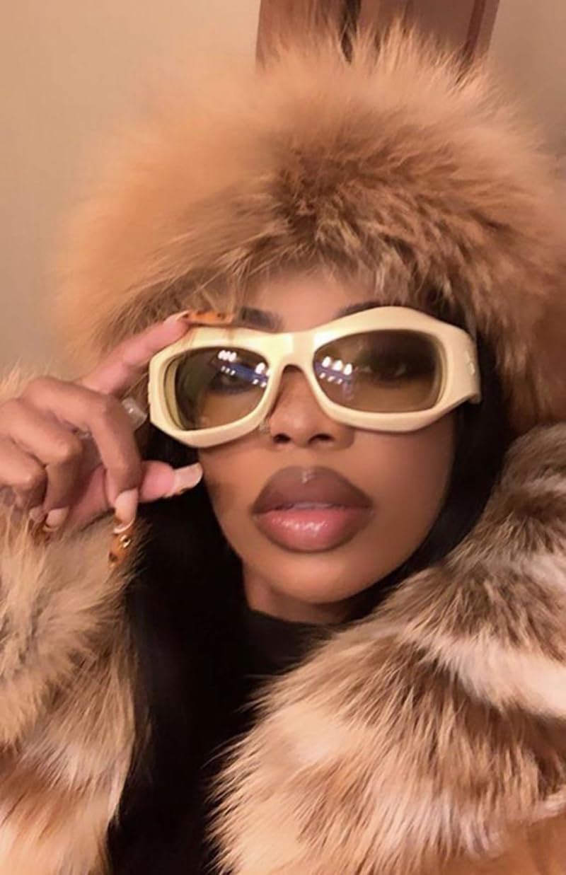 SORVINO Futuristic Oval Sunglasses for Women Men Fashion Oversized Wrap Around Glasses Beige Pink Shades - Image 4