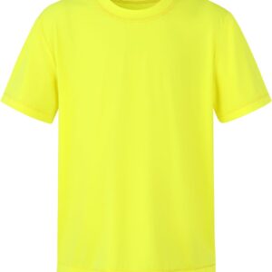 Spring&Gege Boys and Girls UPF 50+ Quick Dry Short Sleeve Neon T Shirts Kids Rash Guard Athletic Workout Tees