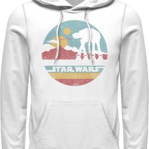 STAR WARS Men's A New Hope AT-AT Retro Circle Pull Over Hoodie