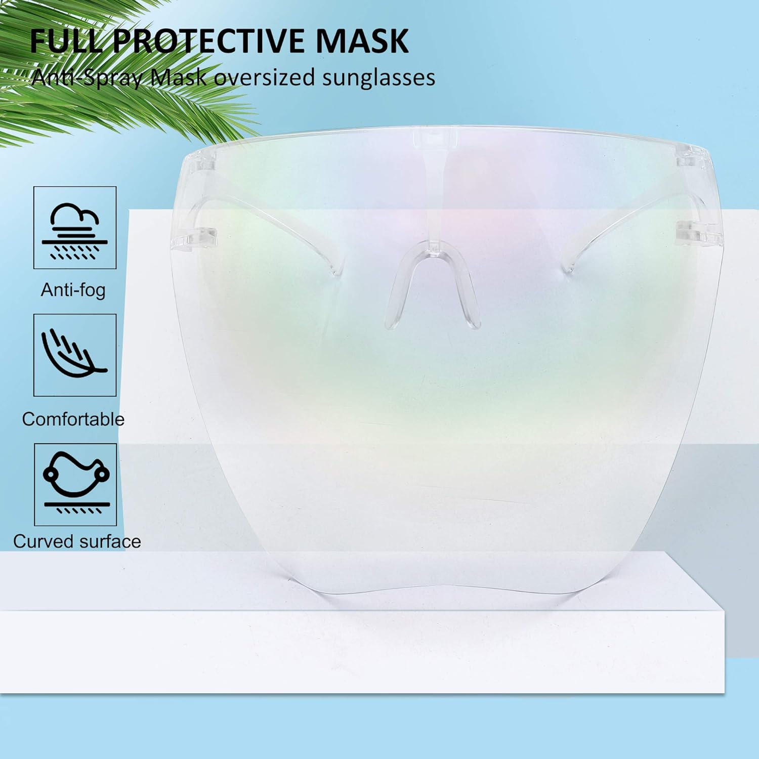 STORYCOAST Oversized Safety Protective Face Shields Goggles Sunglasses Women/Men (Anti-Fog/Anti-Spray) (Multicolor Mirror, 6.10) - Image 2