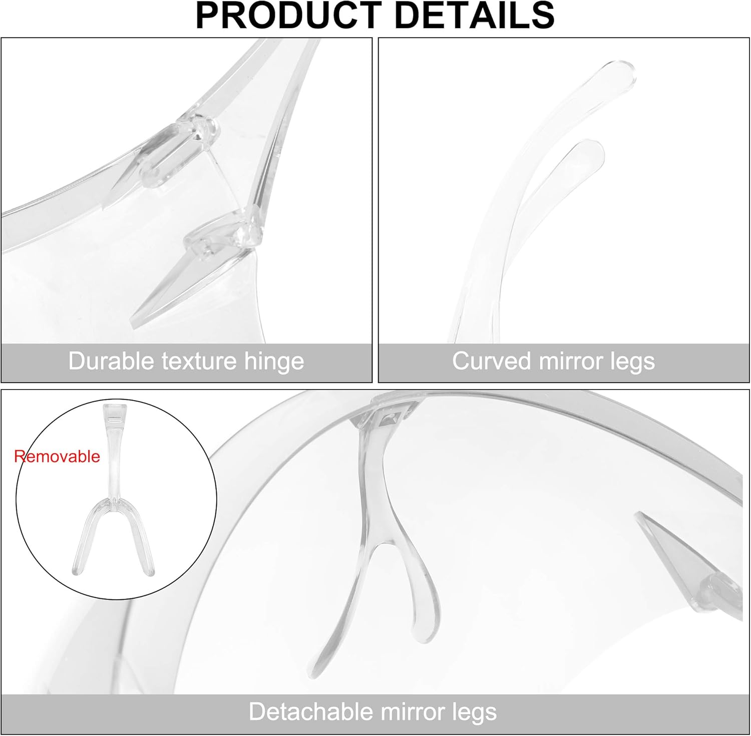 STORYCOAST Oversized Safety Protective Face Shields Goggles Sunglasses Women/Men (Anti-Fog/Anti-Spray) (Transparent, 6.10) - Image 4