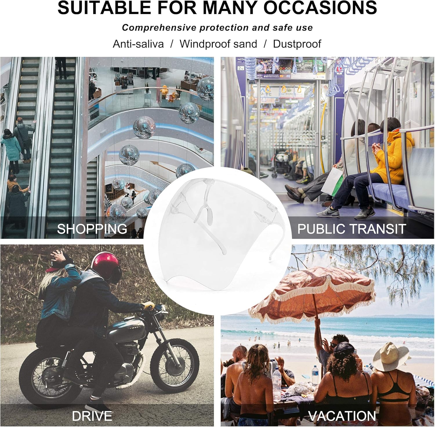 STORYCOAST Oversized Safety Protective Face Shields Goggles Sunglasses Women/Men (Anti-Fog/Anti-Spray) (Transparent, 6.10) - Image 5