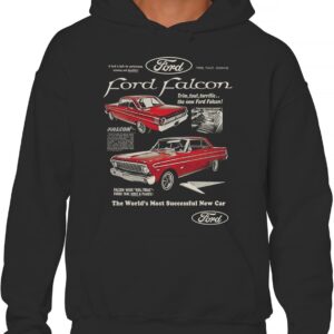 Tee Hunt Ford Falcon Retro Poster Crewneck Men's Graphic Hoodies and Crewneck Sweatshirts