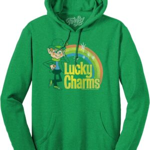 Tee Luv Lucky Charms Cereal Hoodie - Retro Hooded Lucky the Leprechaun Logo Sweatshirt