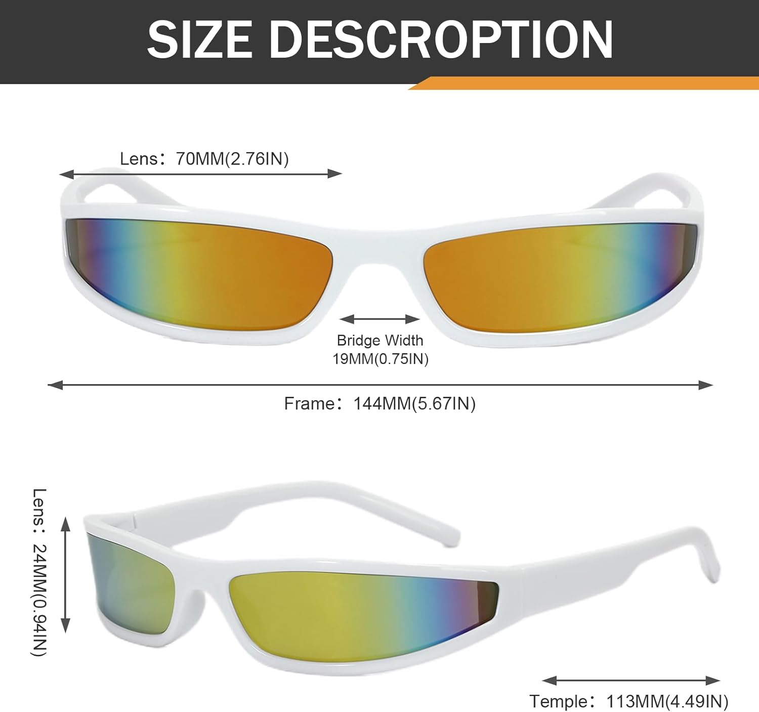 TIGA VINTA Futuristic Wrap Around Sunglasses Men Women Trendy Narrow Sqaure Frame Gangster Style Shades Eyewear - Image 2