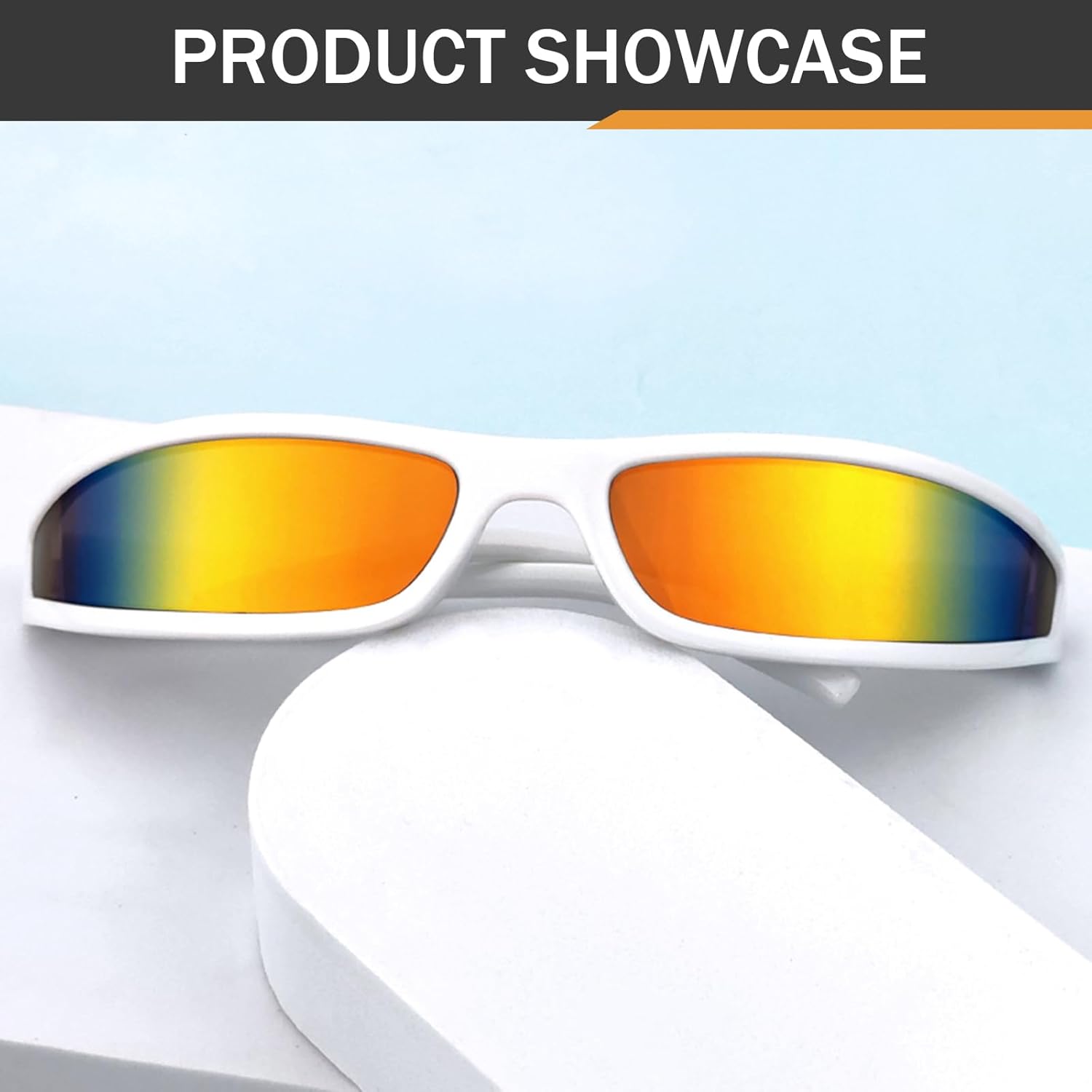 TIGA VINTA Futuristic Wrap Around Sunglasses Men Women Trendy Narrow Sqaure Frame Gangster Style Shades Eyewear - Image 3