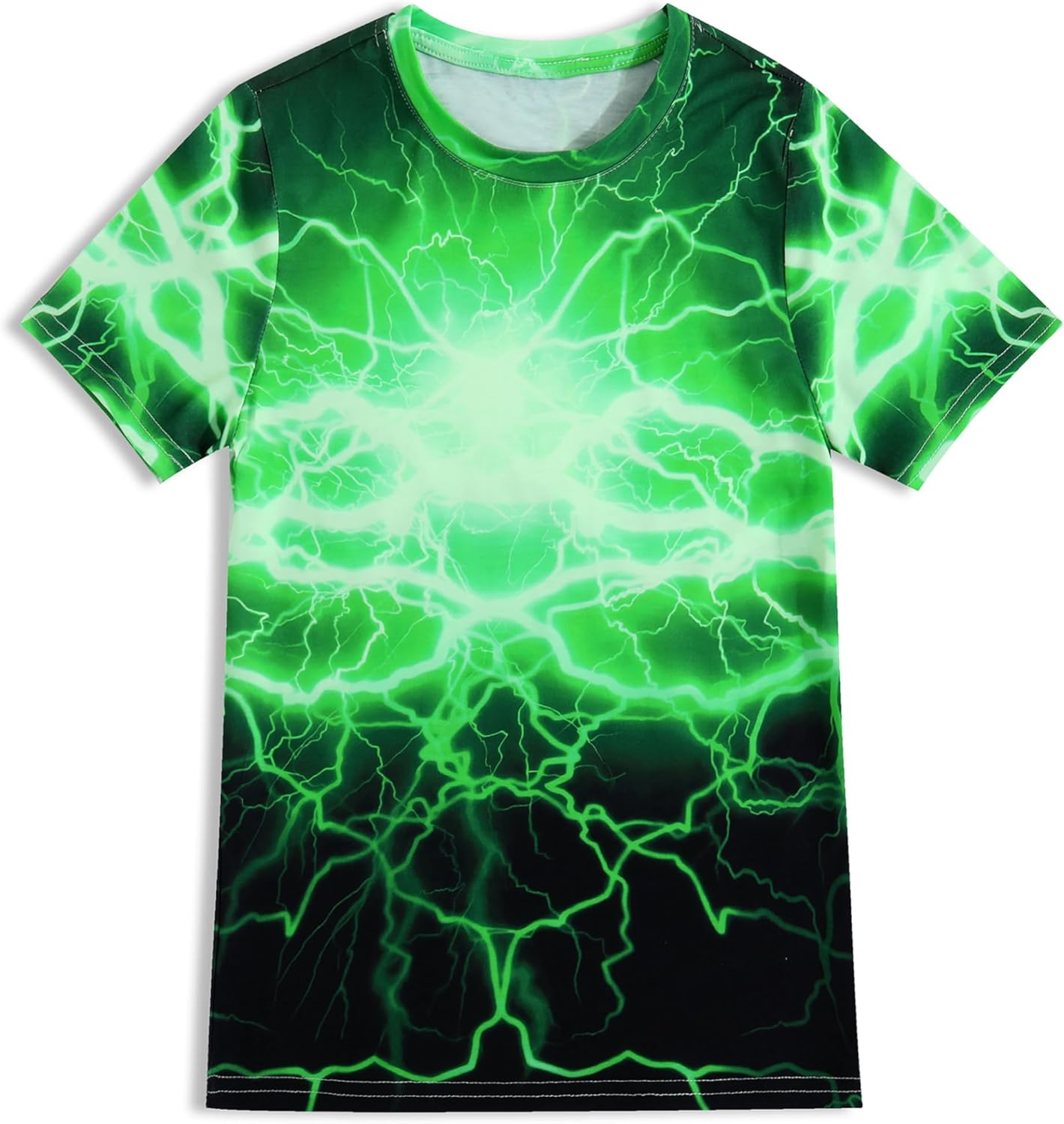 TongKiKi Boys Girls T-Shirts 3D Graphic Shirts Kids Neon Novelty Youth Short Sleeve Glow Tees Animal Print Tees