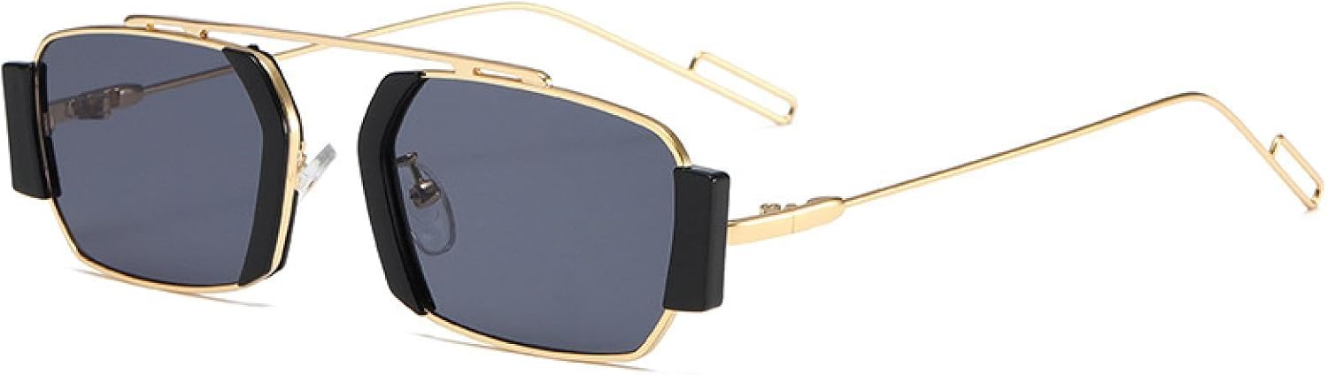 TVTBBVV Punk Sunglasses for Women Men Vintage Small Polygonal Alloy Frame Uv400 Futuristic Streetwear - Image 13