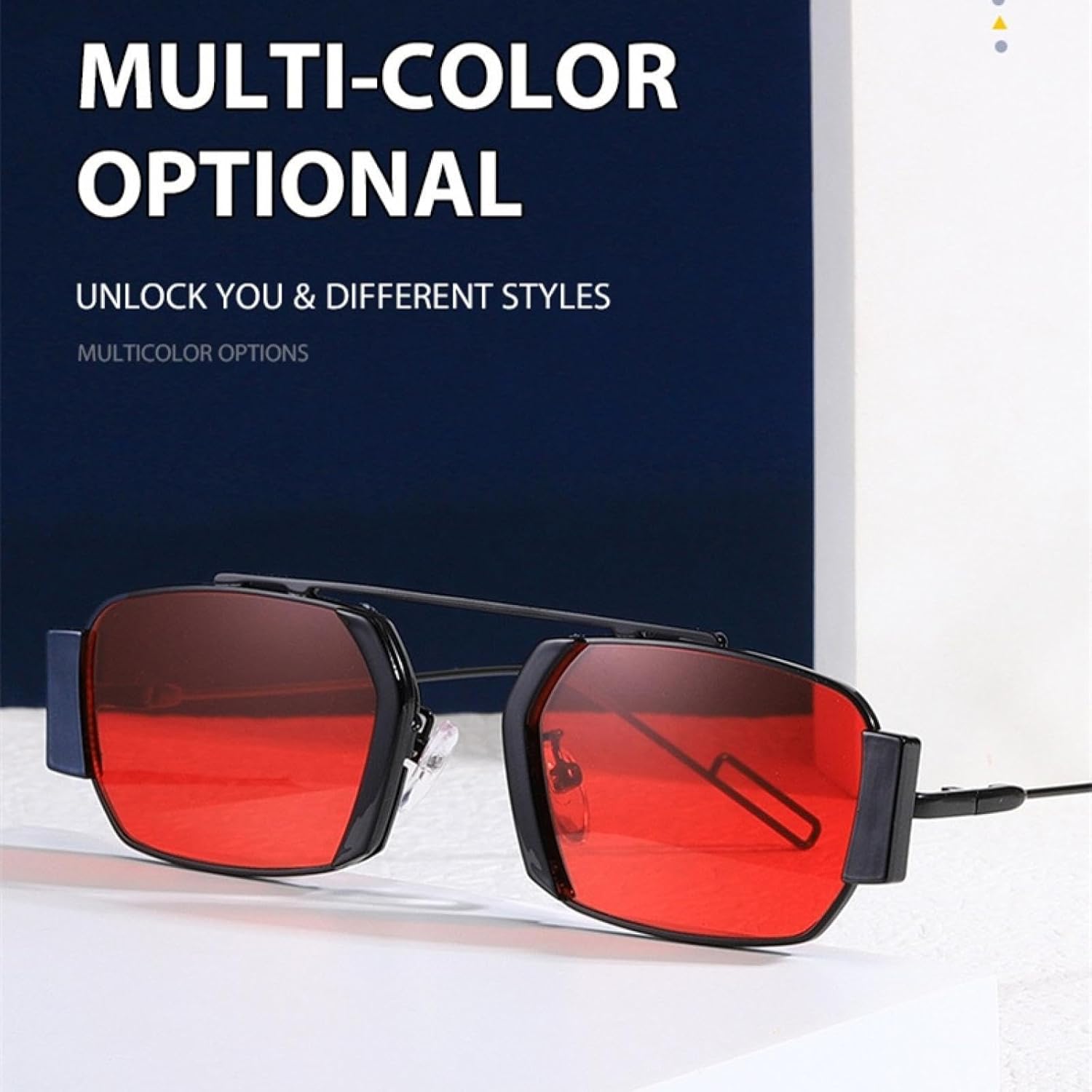 TVTBBVV Punk Sunglasses for Women Men Vintage Small Polygonal Alloy Frame Uv400 Futuristic Streetwear - Image 4