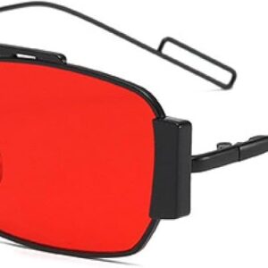 TVTBBVV Punk Sunglasses for Women Men Vintage Small Polygonal Alloy Frame Uv400 Futuristic Streetwear