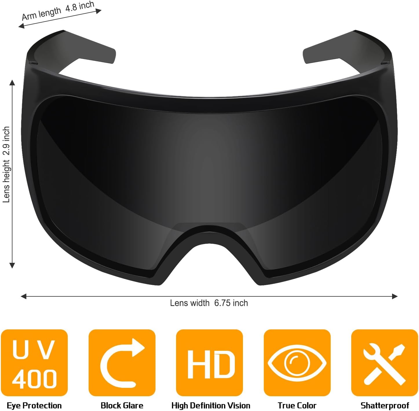 TYA Oversized Wrap Around Sunglasses for Women Men, Futuristic Rave Curved Lens Shades, Fashion Trendy Shield Sun Glasses - Image 6