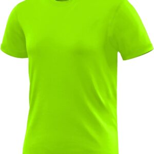 URBAN BUCK Neon High Visibility Lightweight Running Mens Shirt - Workout Swim UPF50+ Basic Short Sleeve Sun T-Shirt for Men