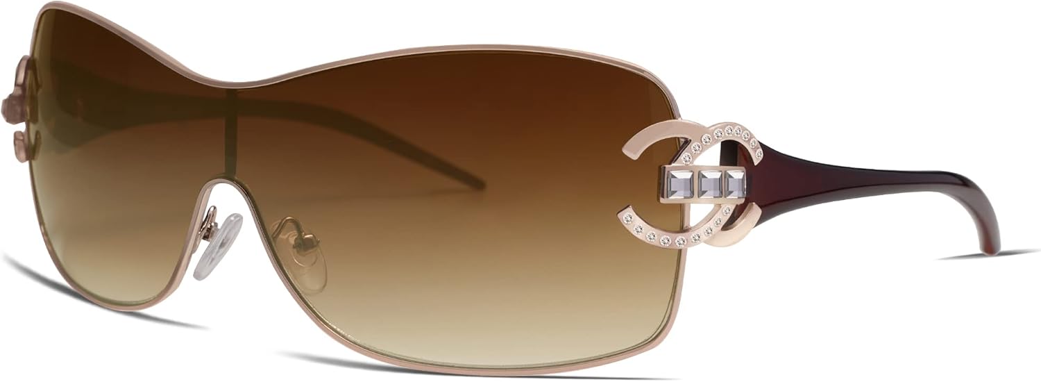 VANLINKER Wrap Around Y2K Sunglasses for Women Men Trendy Oversized Sun Glasses Fashion Shield Frameless Shades One-piece - Image 3