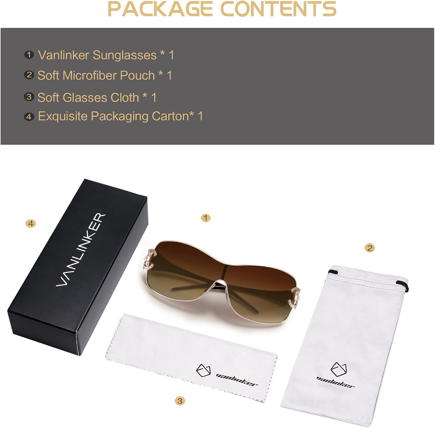 VANLINKER Wrap Around Y2K Sunglasses for Women Men Trendy Oversized Sun Glasses Fashion Shield Frameless Shades One-piece - Image 7