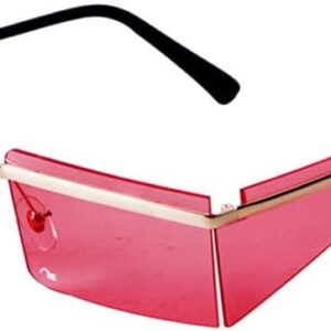 Vintage Steampunk Rectangle Sunglasses Women Men Rimless Mirrored Lens Futuristic Sun Glasses