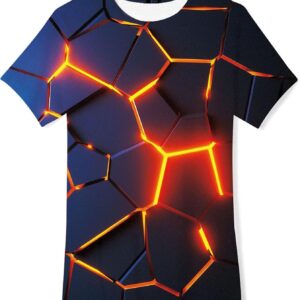 Weecreeture Boys Shirts 3D Graphic Tee Shirt Neon Colorful Print Shirts for Boys and Girls 4-14 Years
