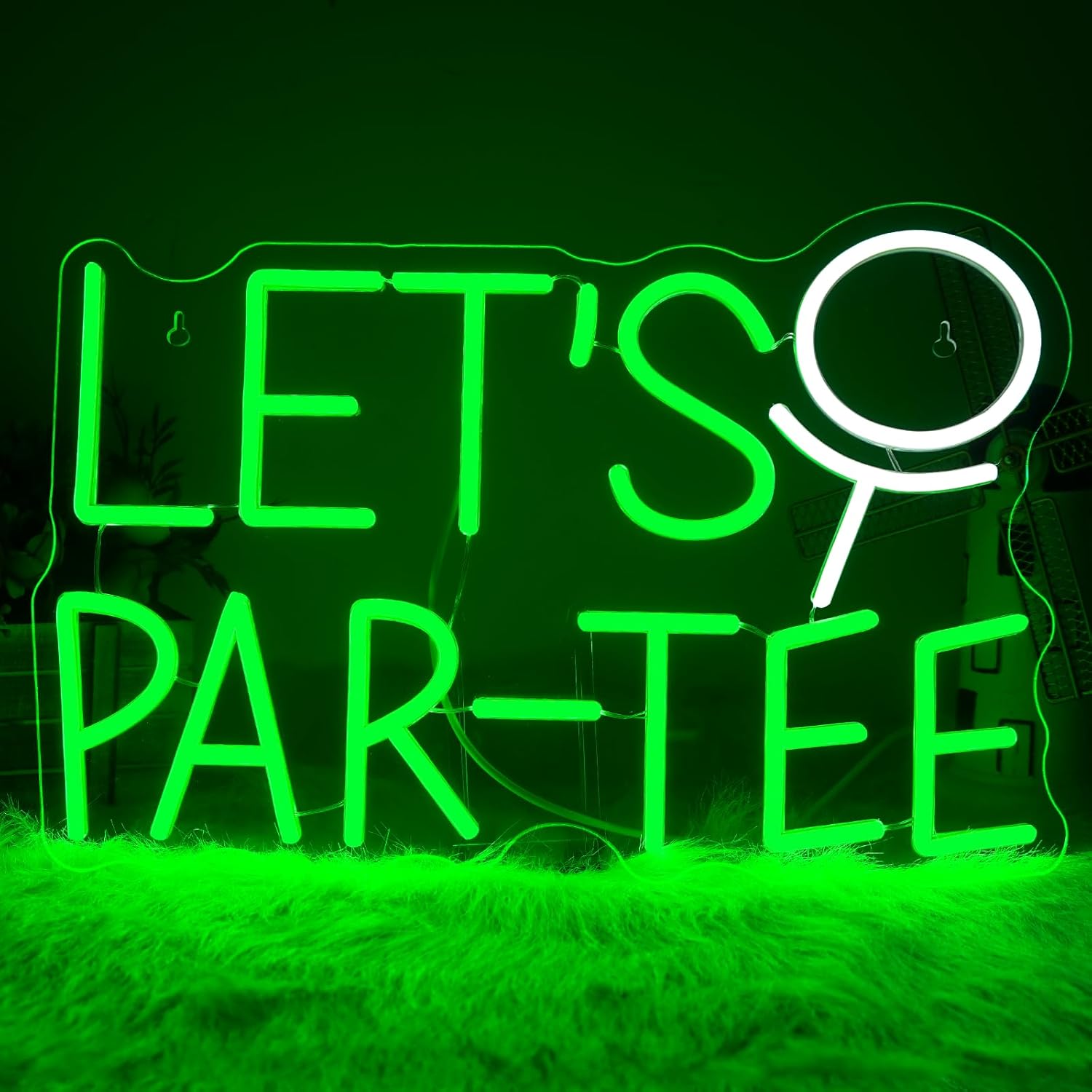 WLHOPE Let's Par Tee Neon Sign for Wall Decor Dimmable Golf Led Light Sign for Golf Club Neon Signs Neon for Bedroom Light Up Sign for Sport Neon Sign Golf Gift for Men Golf Lover Gift