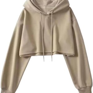 Women Retro Hoodie Loose Slimming Belly Button Casual Top Spring Fall