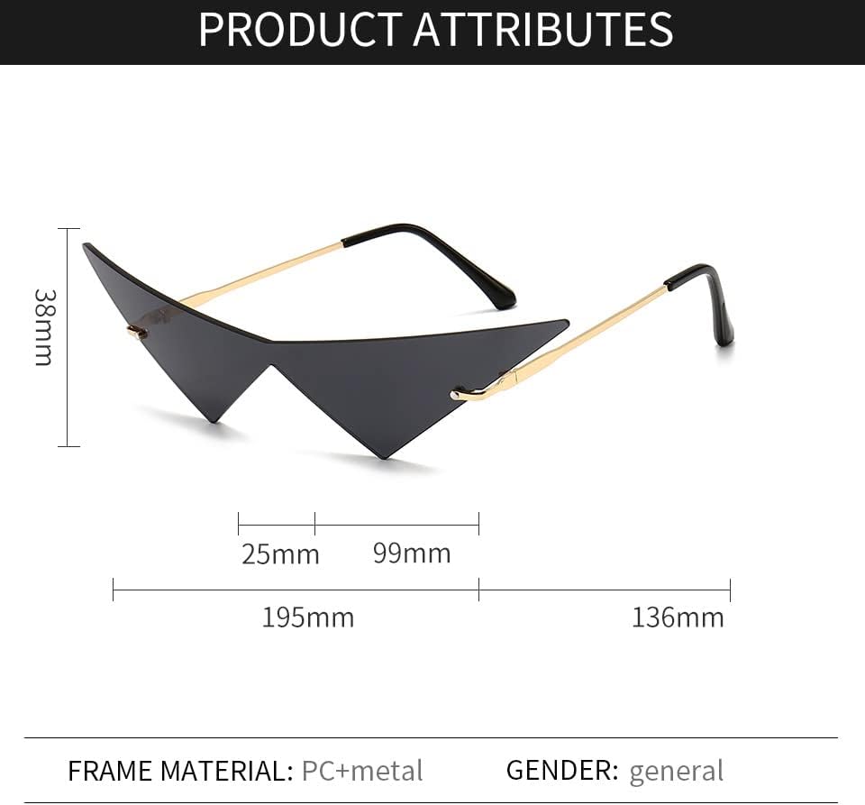 Y2K Anime Inspired Sunglasses Futuristic Comic Costume Cosplay Glasses Large Pointy Triangle Black Pink for Women Men (Purple) - Image 3