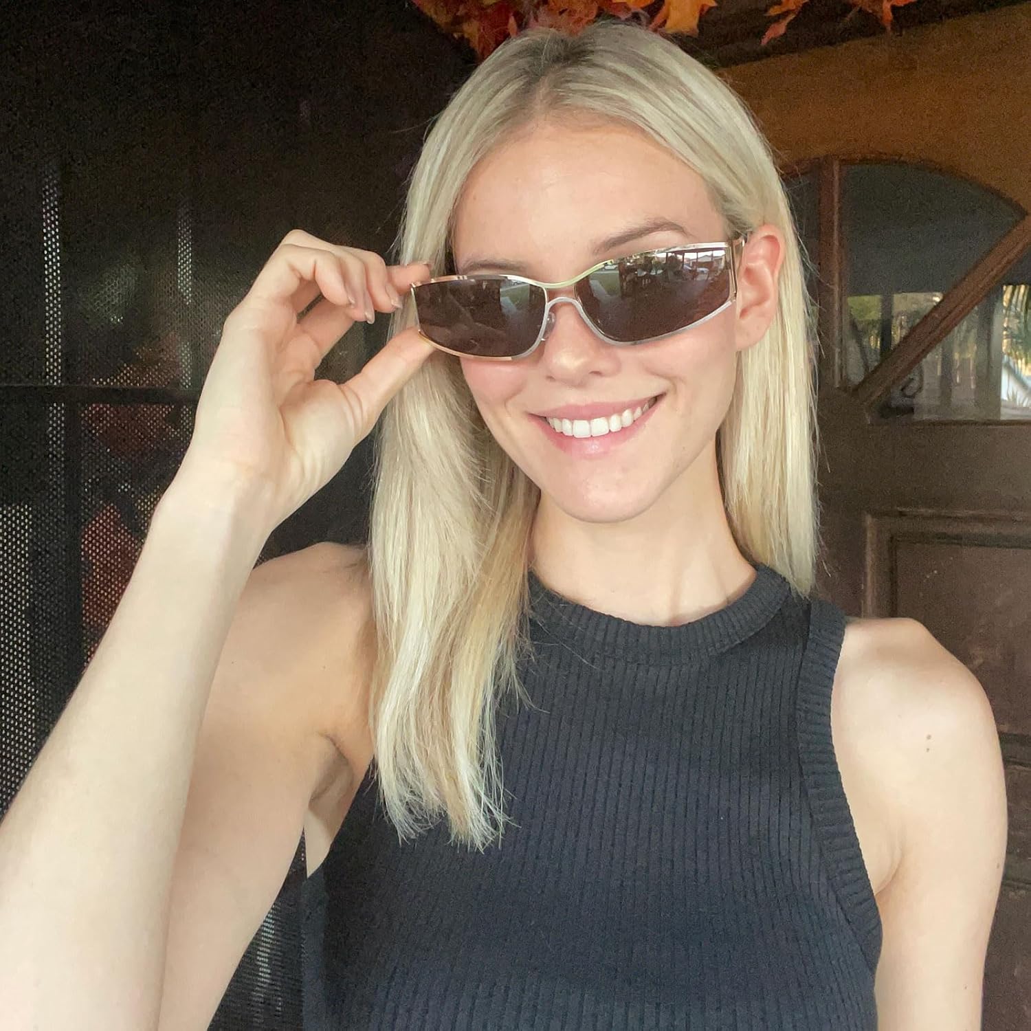 Y2k Sunglasses for Women,Fashion Metal Y2k Glasses,Trendy 2000S Sunglasses Aesthetics Y2k Accessories for Women - Image 5