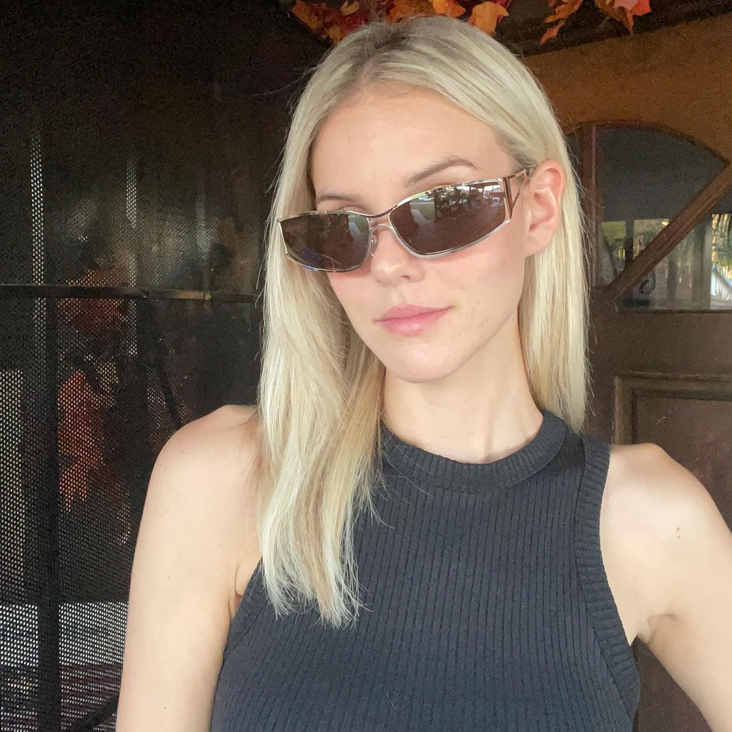 Y2k Sunglasses for Women,Fashion Metal Y2k Glasses,Trendy 2000S Sunglasses Aesthetics Y2k Accessories for Women - Image 2